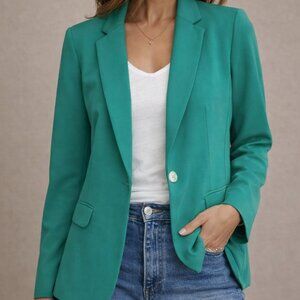 Philosophy Teal Aqua Green Blazer Size 2